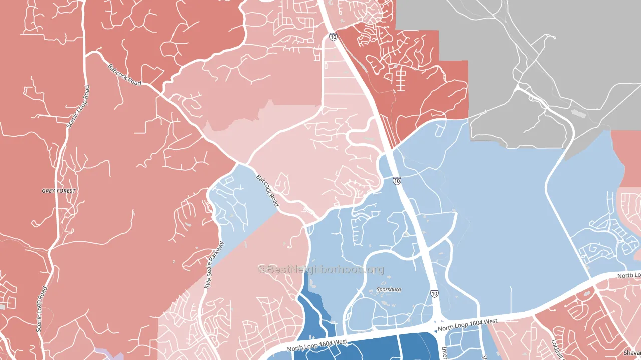 78256, TX block-group political-lean map