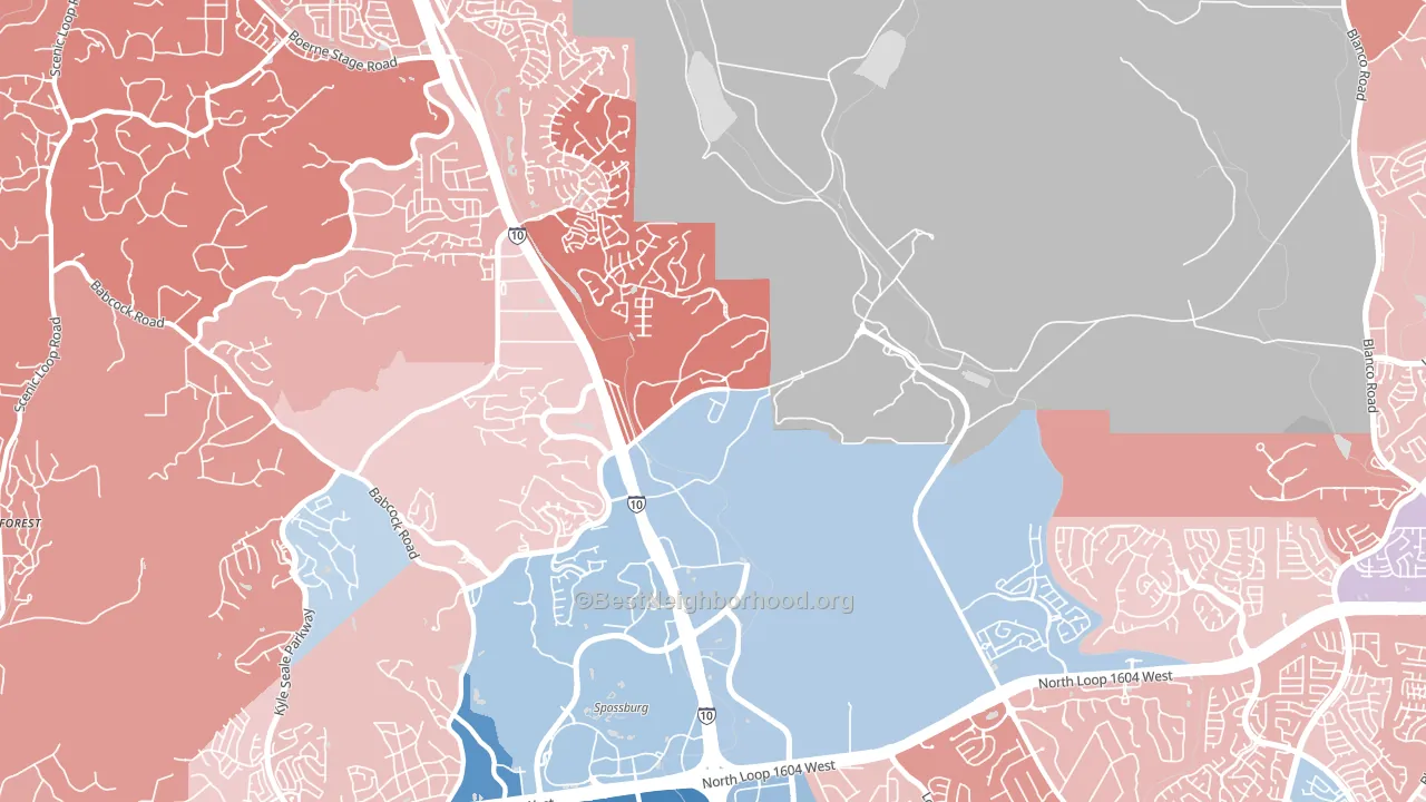 78257, TX block-group political-lean map