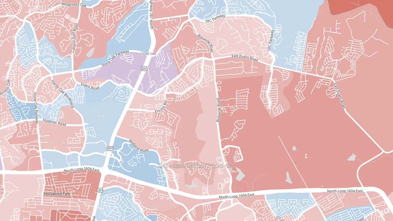 78259, TX block-group political-lean map