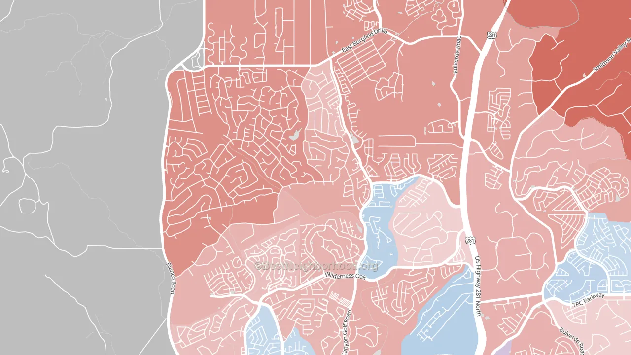78260, TX block-group political-lean map