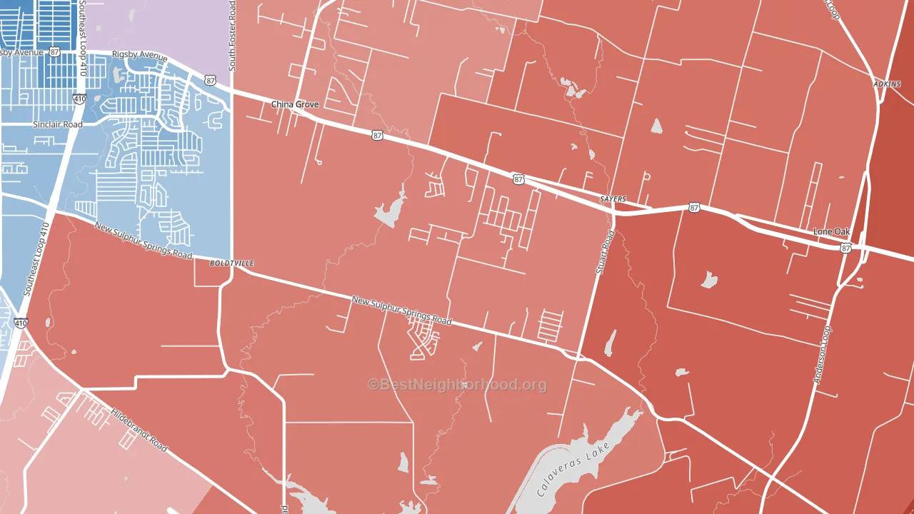 78263, TX block-group political-lean map