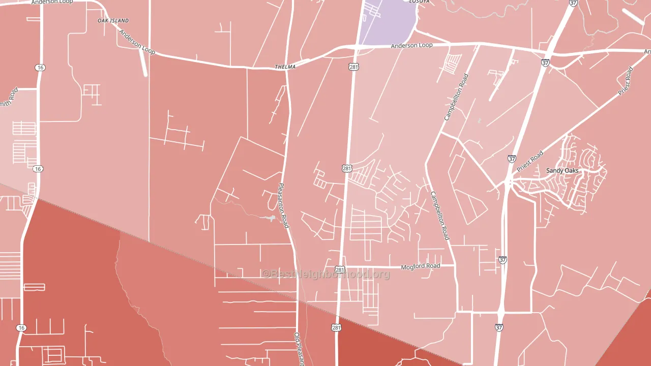 78264, TX block-group political-lean map