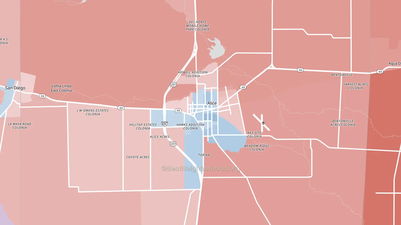 78332, TX block-group political-lean map