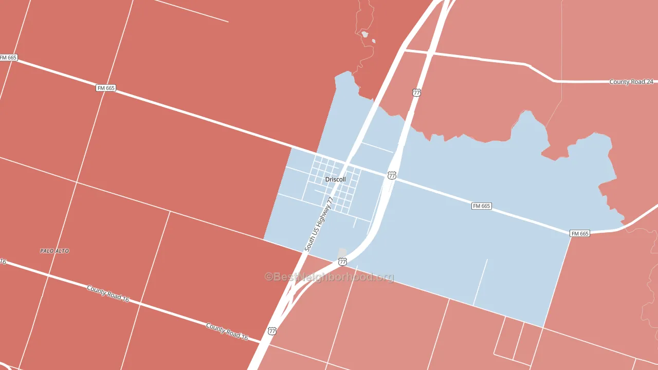 78351, TX block-group political-lean map