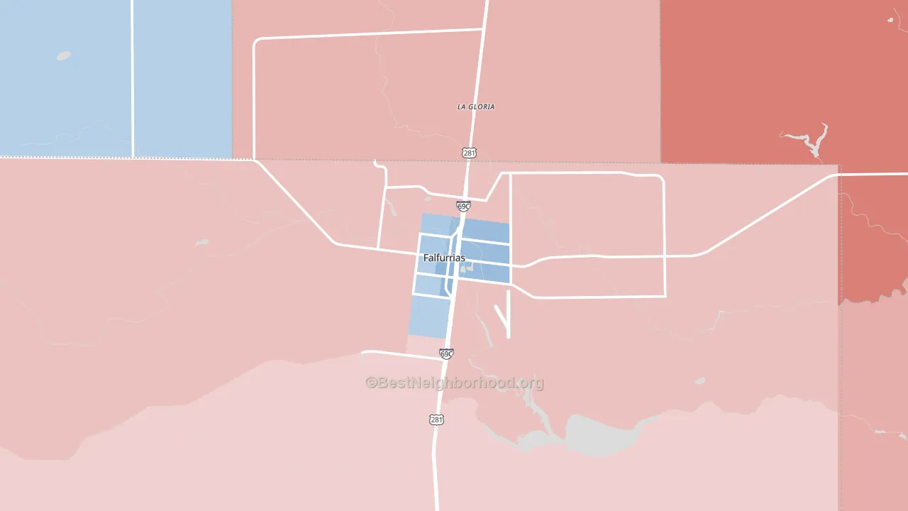 78355, TX block-group political-lean map