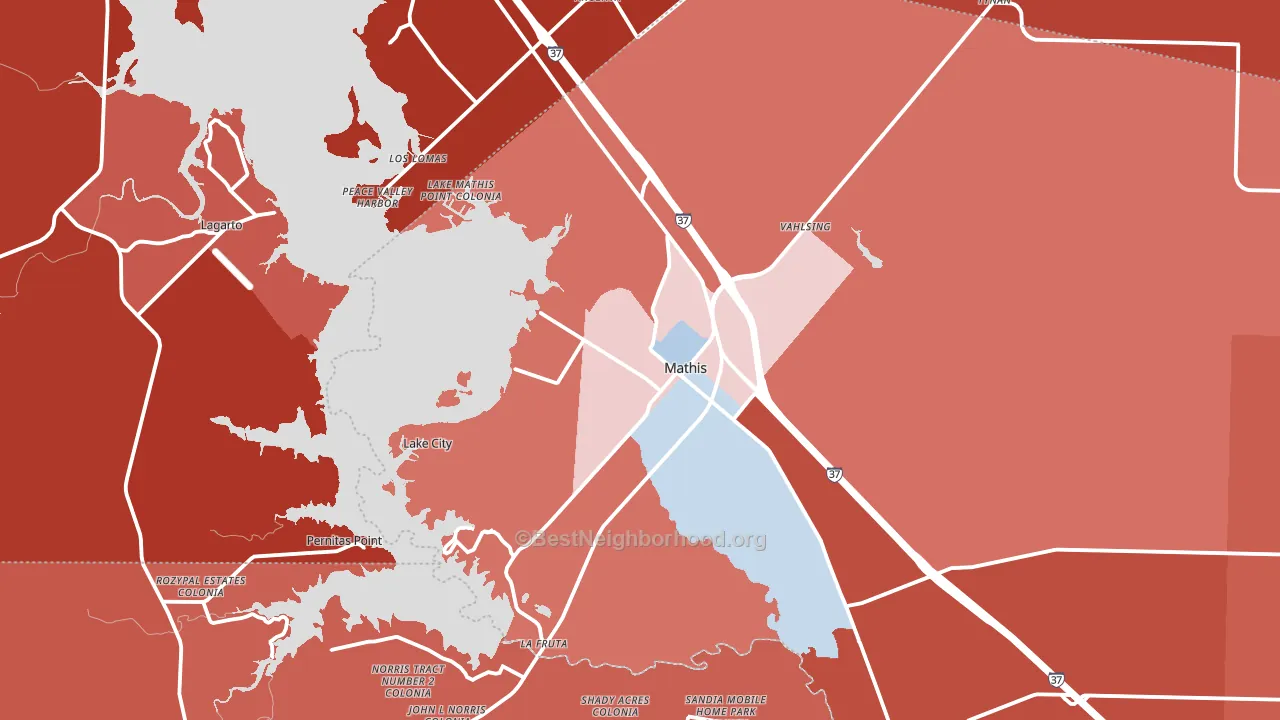 78368, TX block-group political-lean map