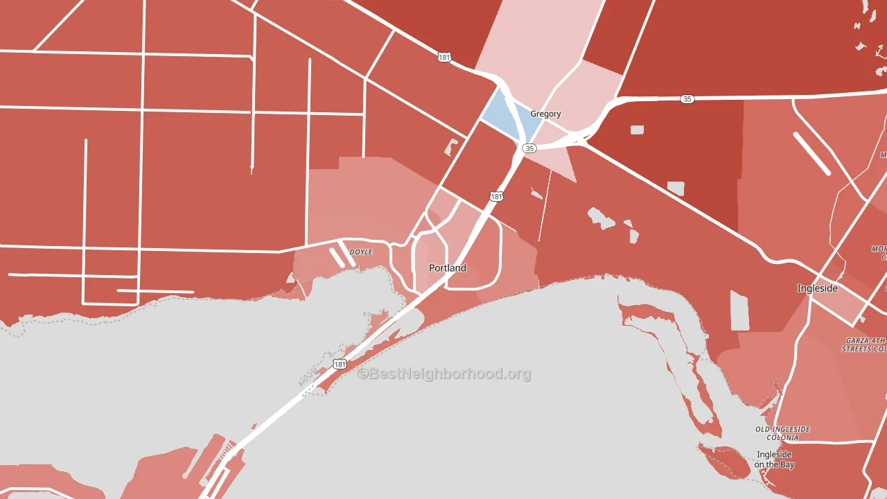 78374, TX block-group political-lean map