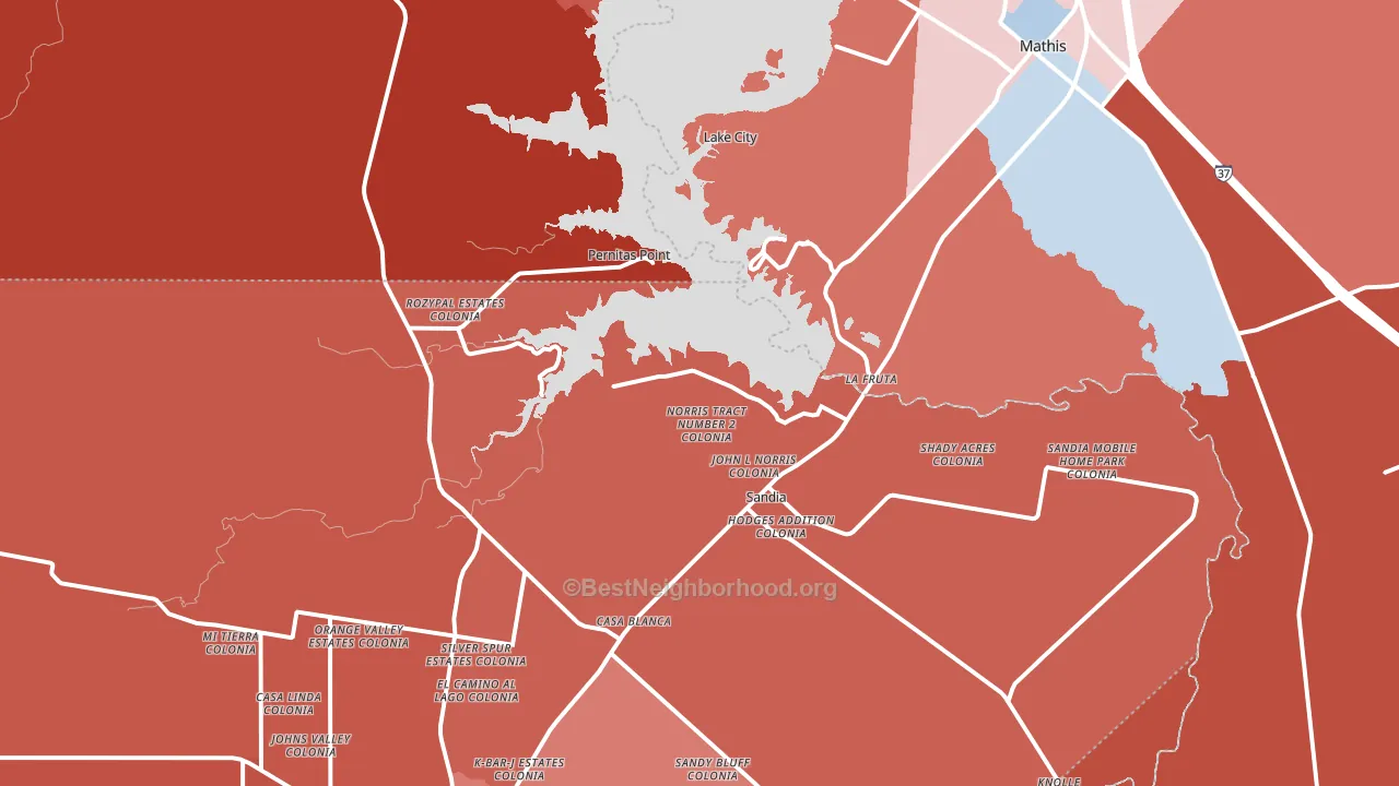 78383, TX block-group political-lean map