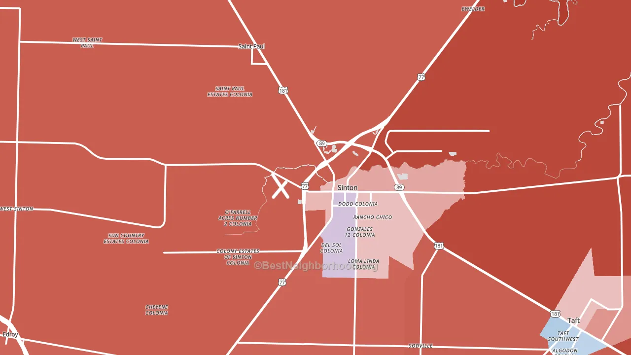 78387, TX block-group political-lean map