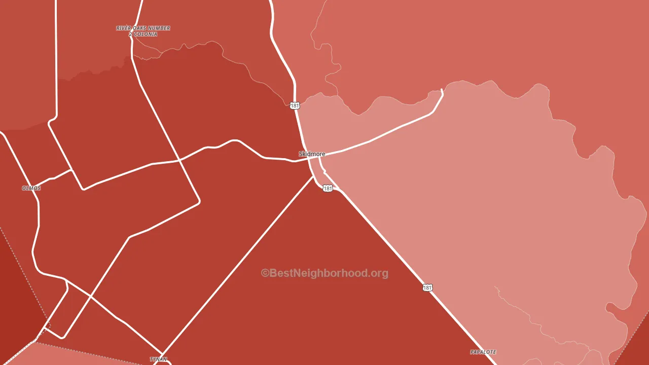 78389, TX block-group political-lean map