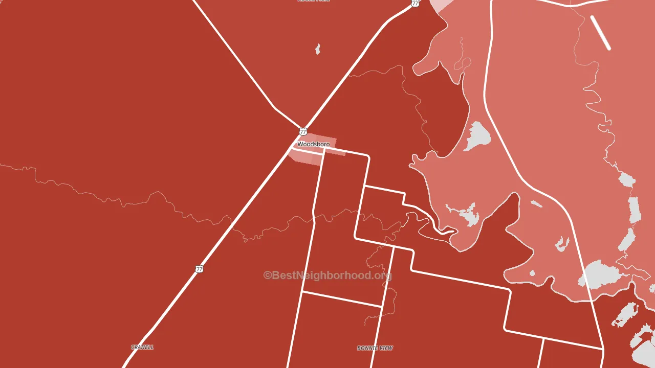 78393, TX block-group political-lean map