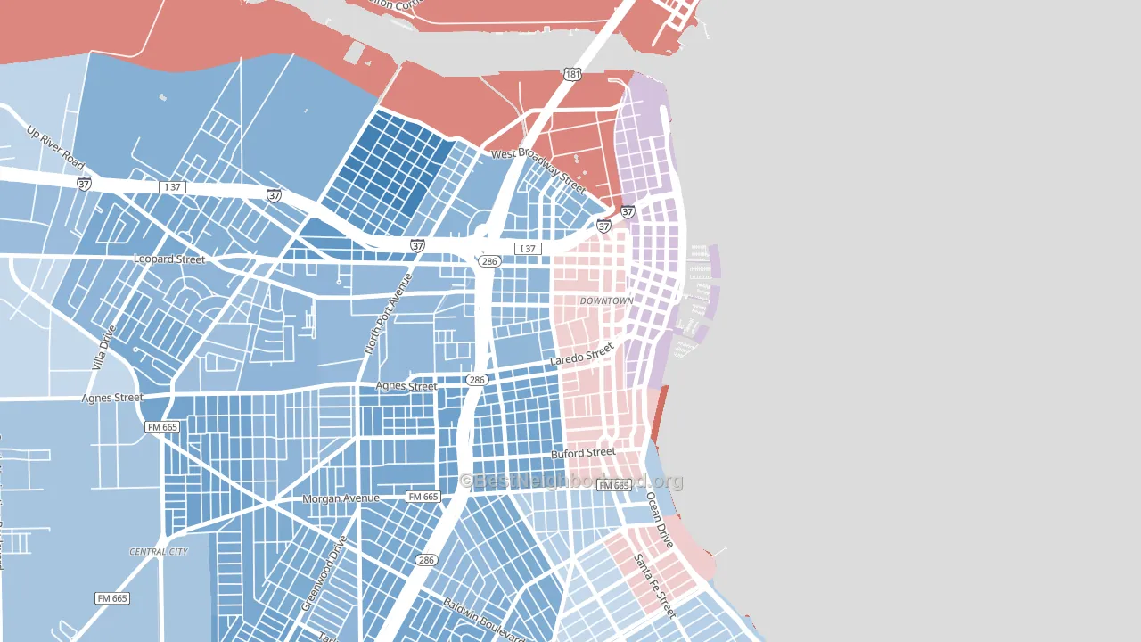 78401, TX block-group political-lean map