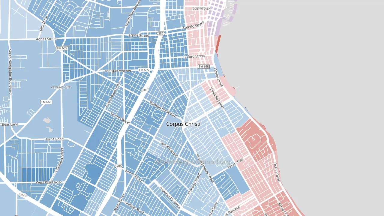 78404, TX block-group political-lean map