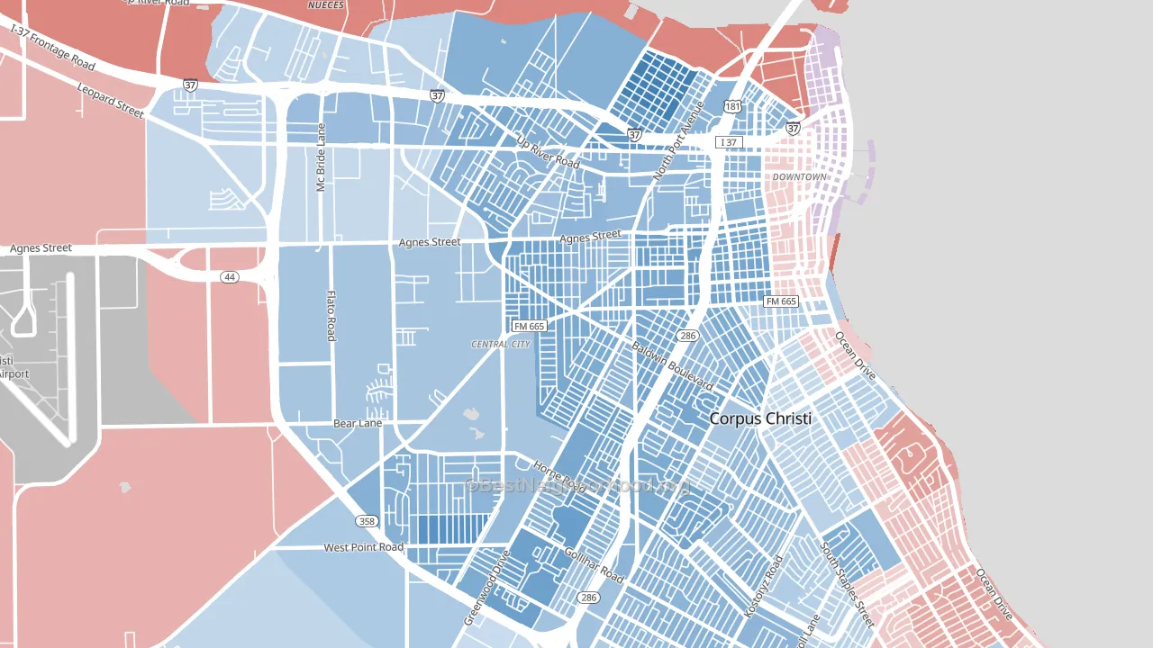 78405, TX block-group political-lean map