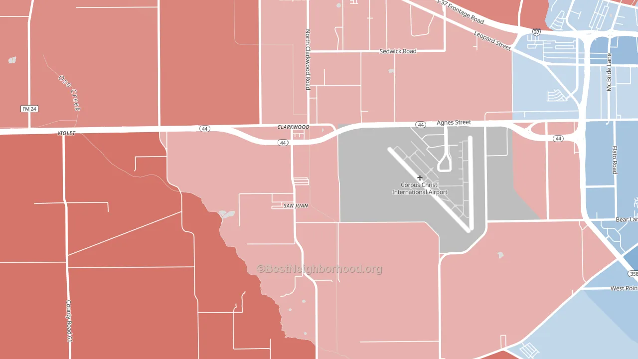 78406, TX block-group political-lean map