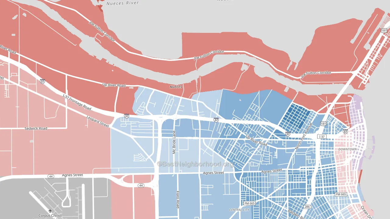 78407, TX block-group political-lean map