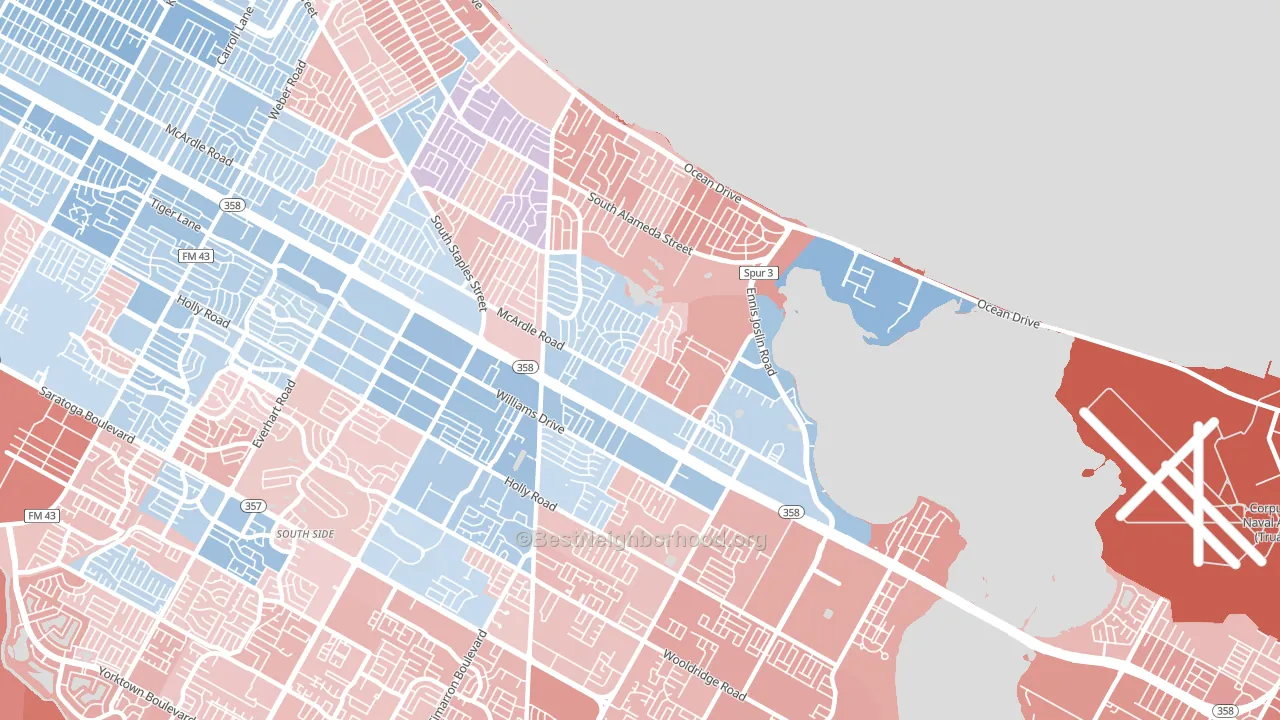 78412, TX block-group political-lean map