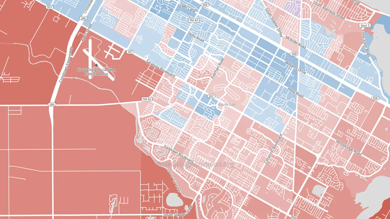 78413, TX block-group political-lean map