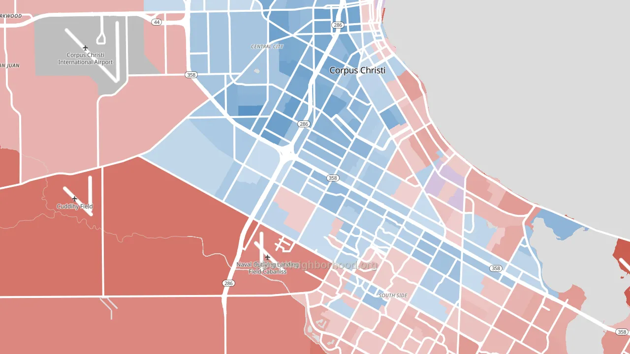 78415, TX block-group political-lean map