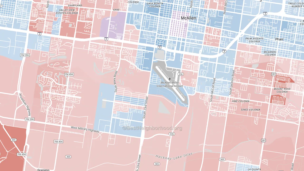 78503, TX block-group political-lean map