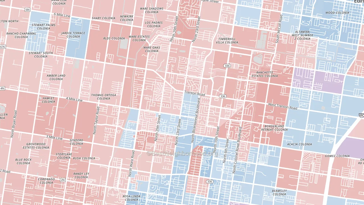 78504, TX block-group political-lean map