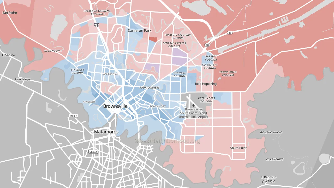 78521, TX block-group political-lean map