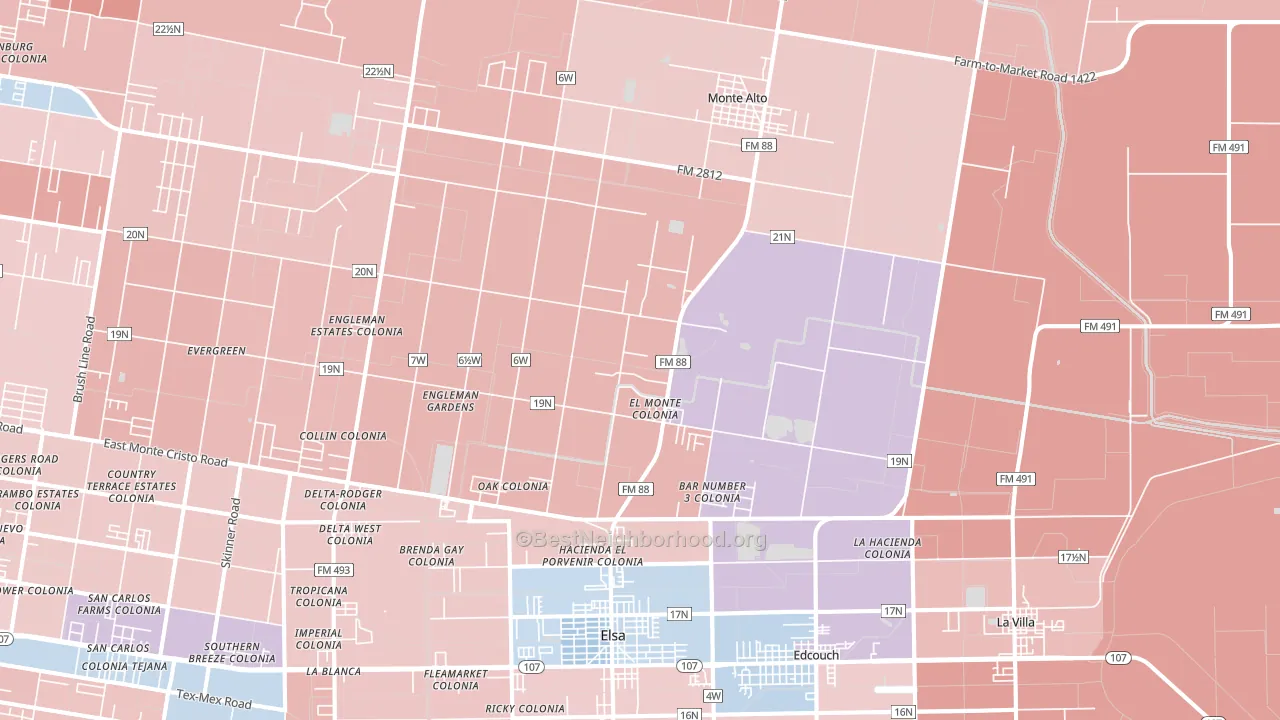 78538, TX block-group political-lean map