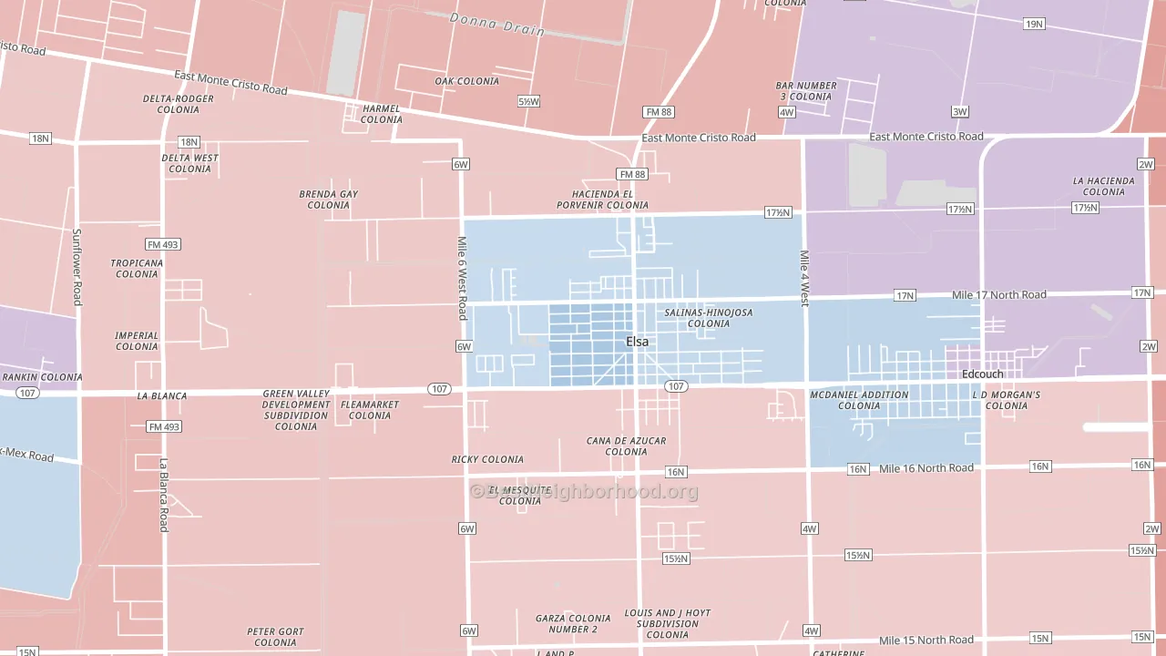 78543, TX block-group political-lean map