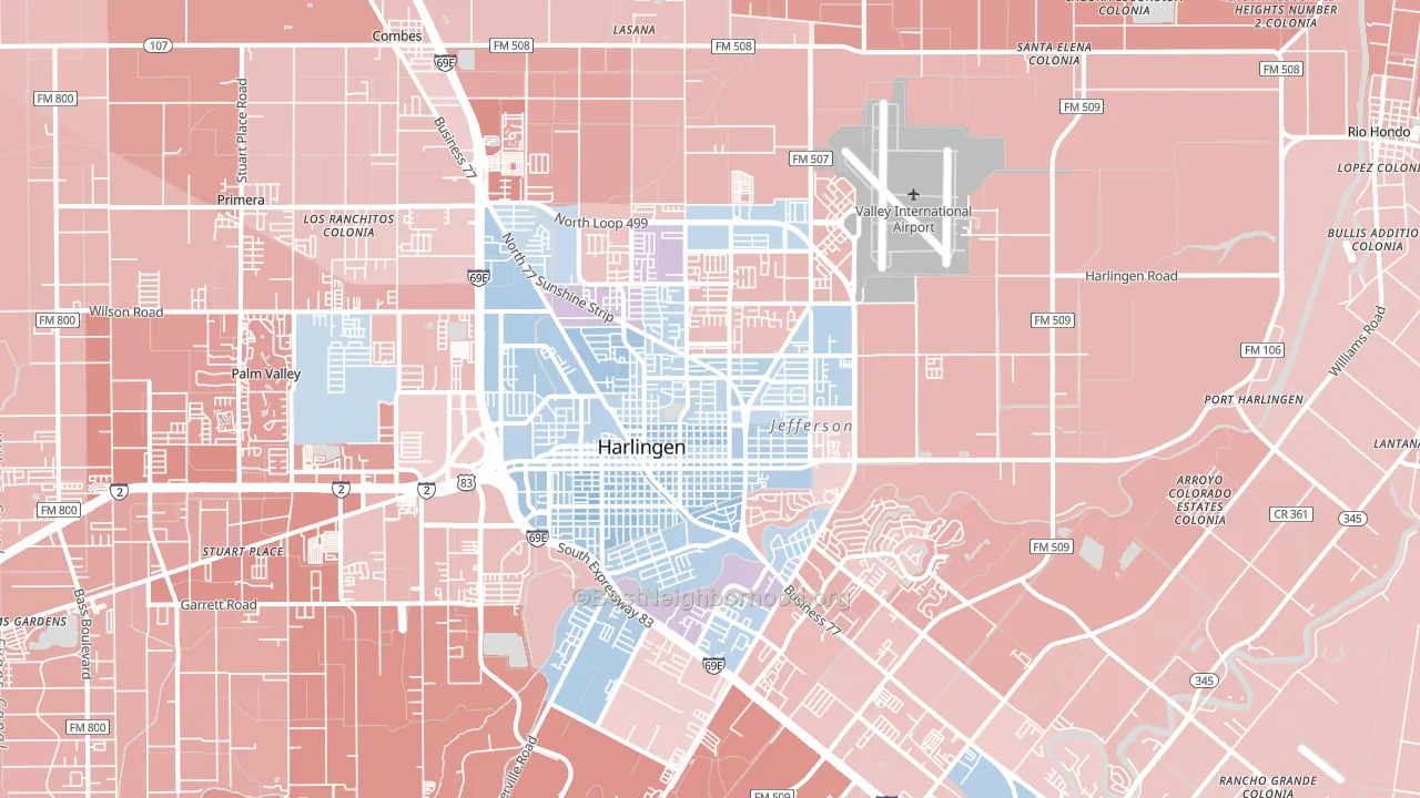 78550, TX block-group political-lean map