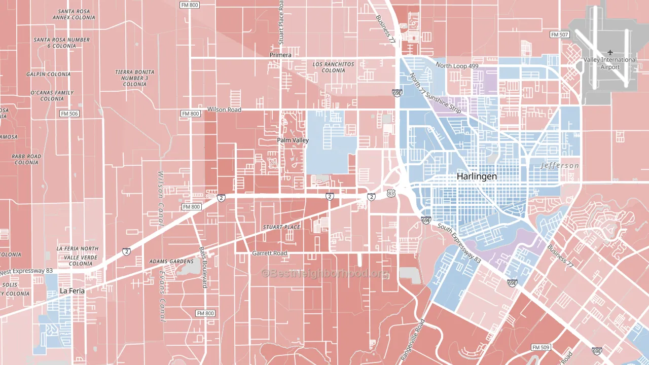 78552, TX block-group political-lean map