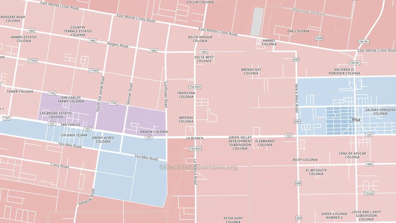 78558, TX block-group political-lean map