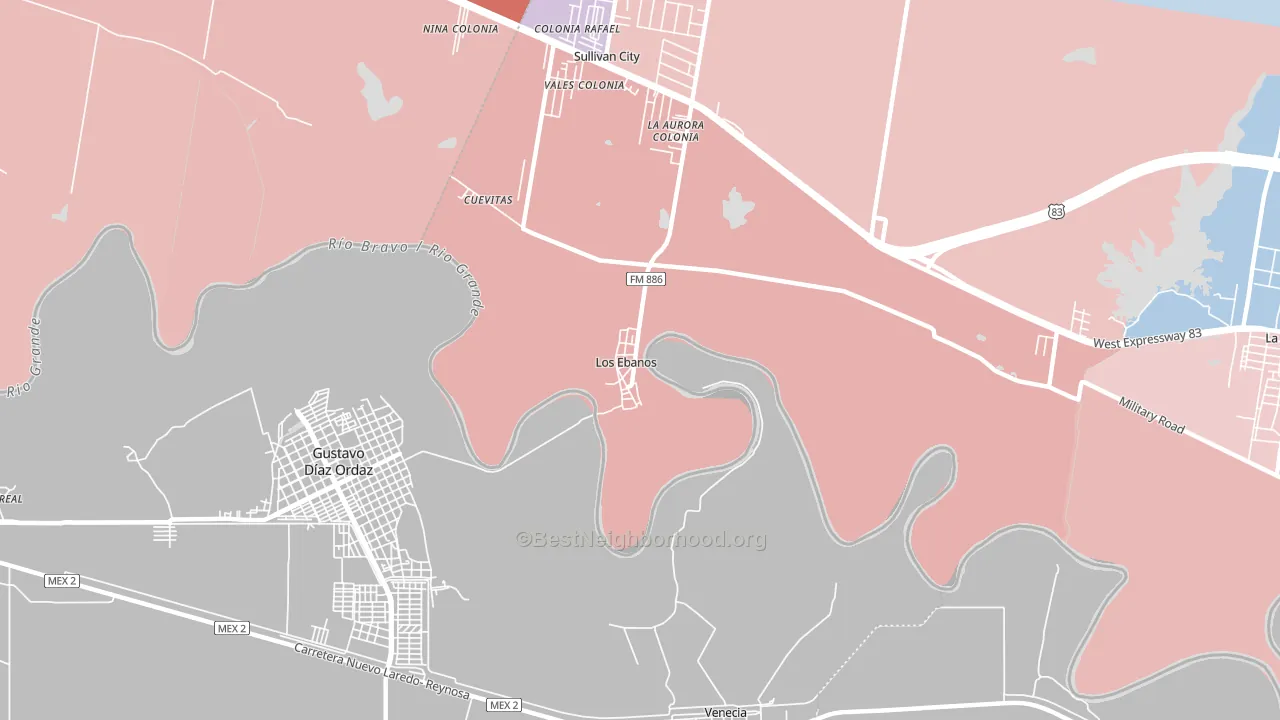 78565, TX block-group political-lean map