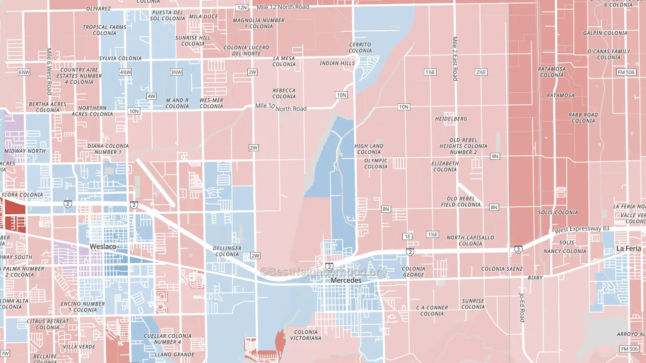 78570, TX block-group political-lean map