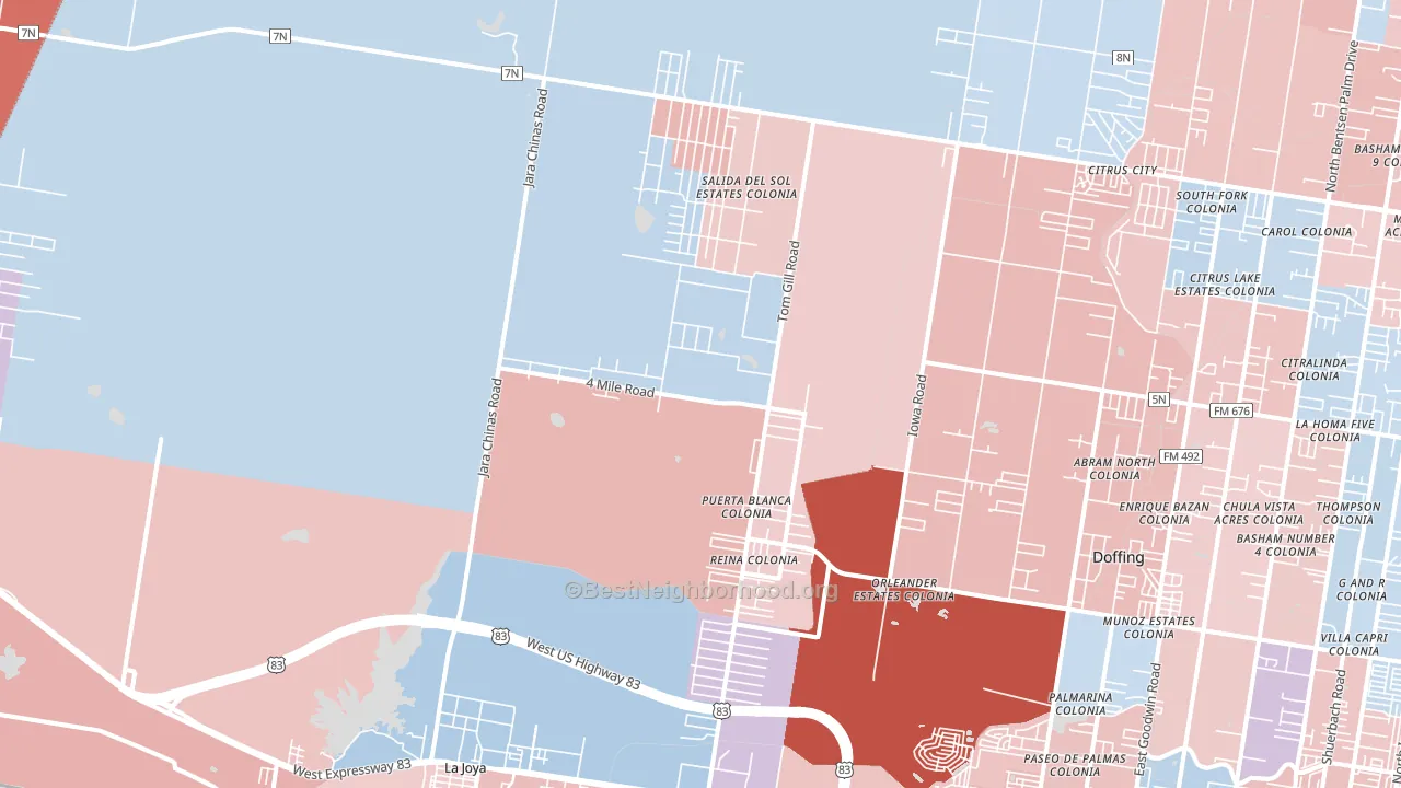 78576, TX block-group political-lean map
