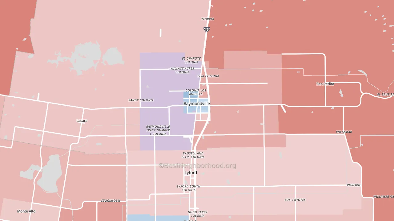 78580, TX block-group political-lean map