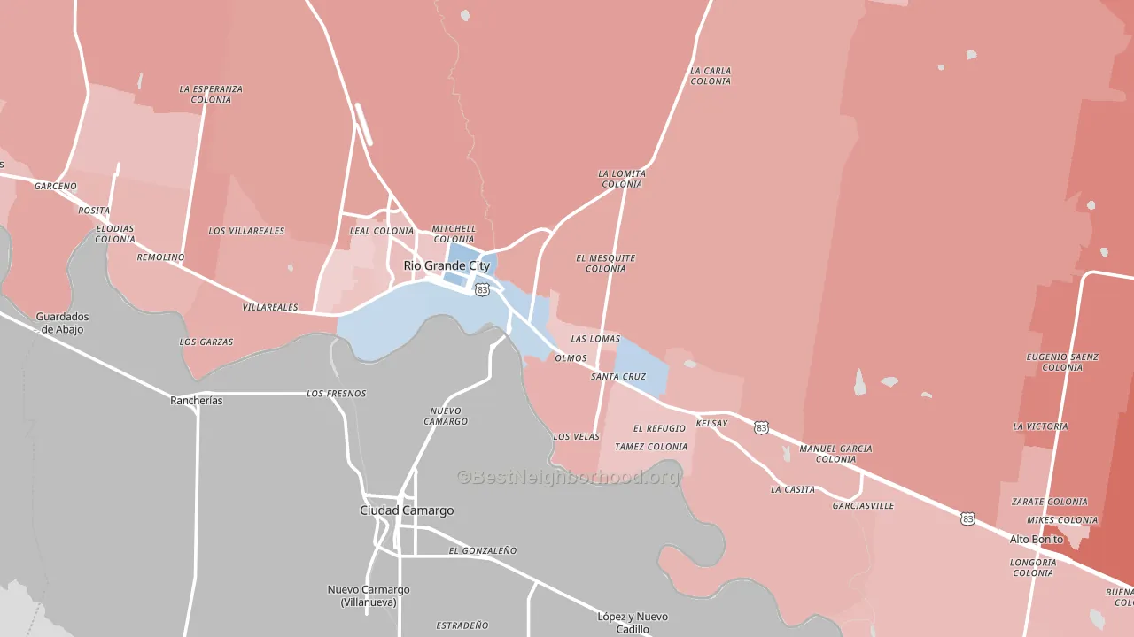 78582, TX block-group political-lean map
