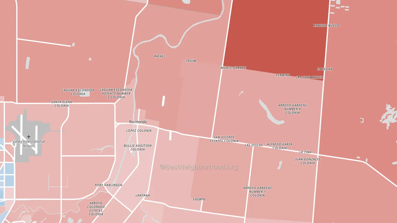 78583, TX block-group political-lean map