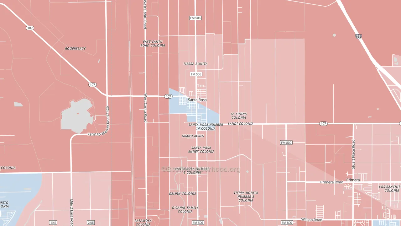 78593, TX block-group political-lean map