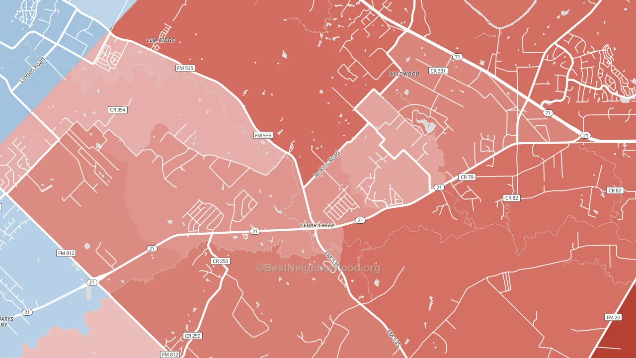 78612, TX block-group political-lean map