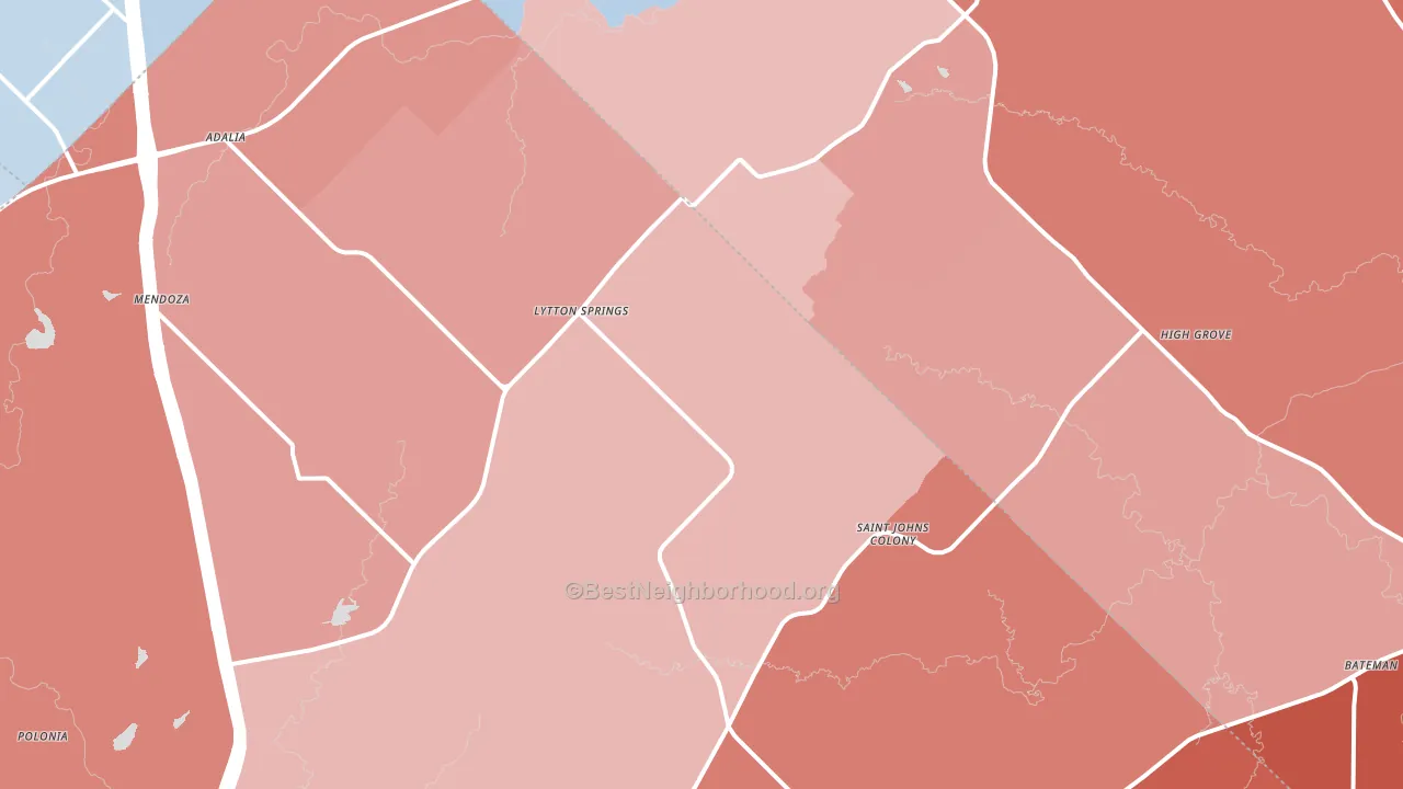 78616, TX block-group political-lean map