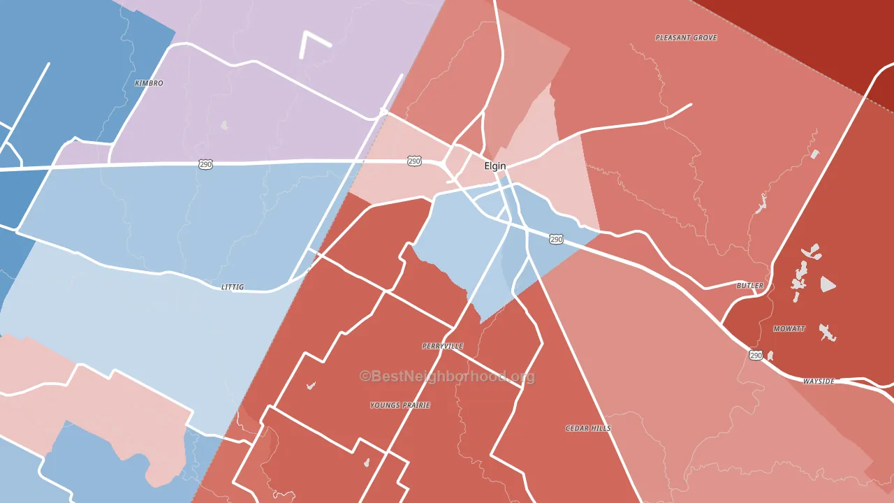 78621, TX block-group political-lean map