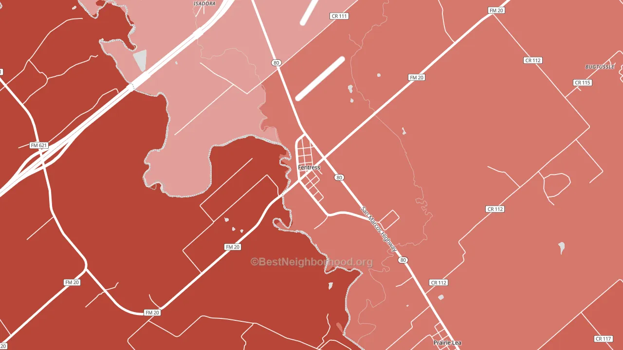 78622, TX block-group political-lean map