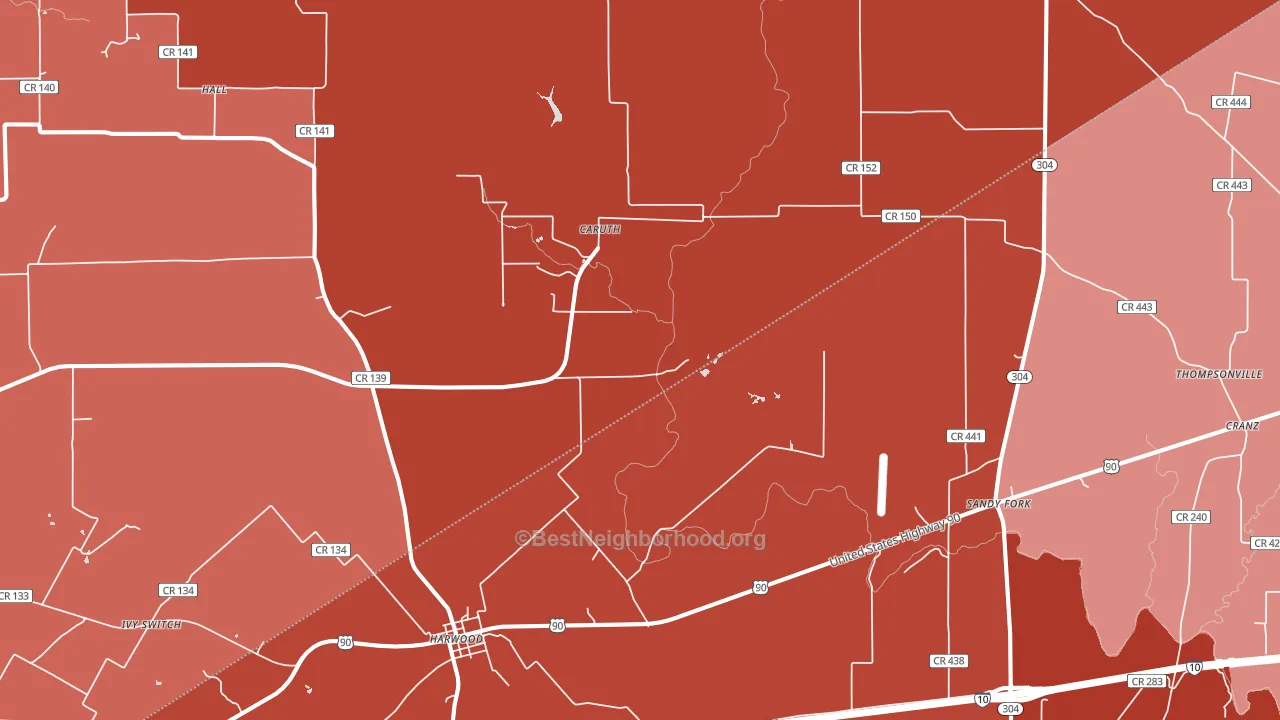 78632, TX block-group political-lean map
