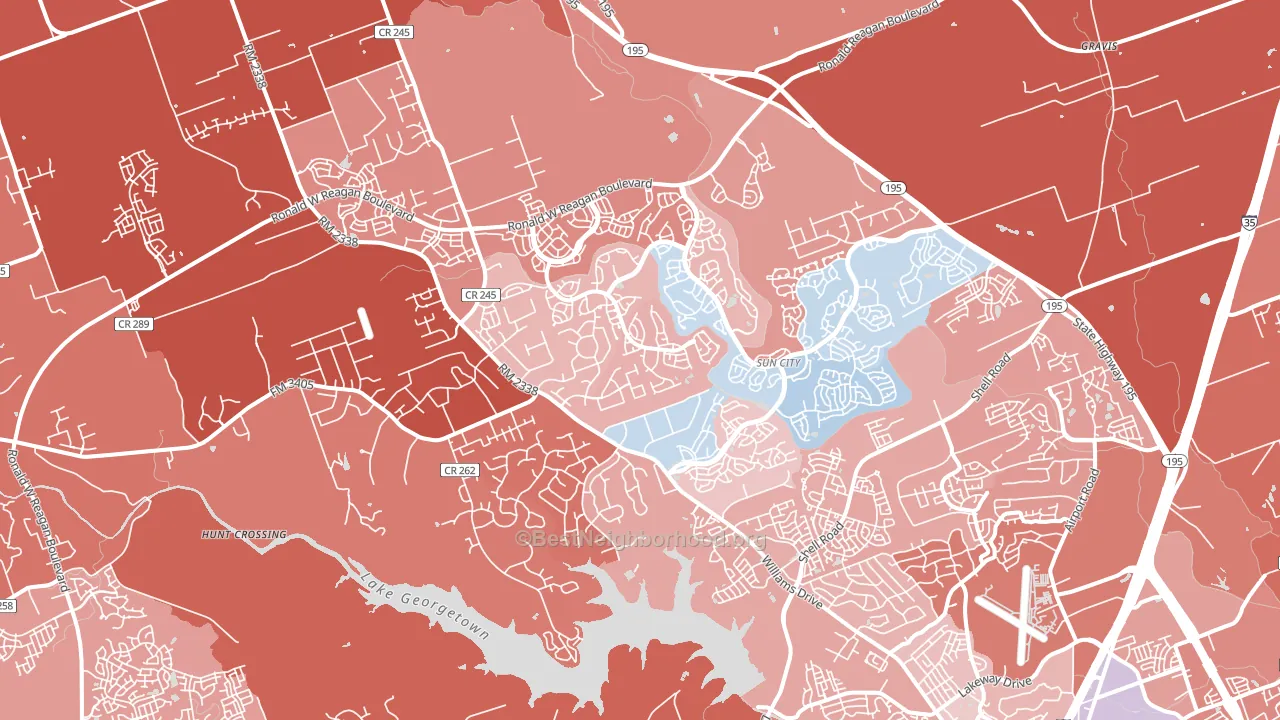 78633, TX block-group political-lean map