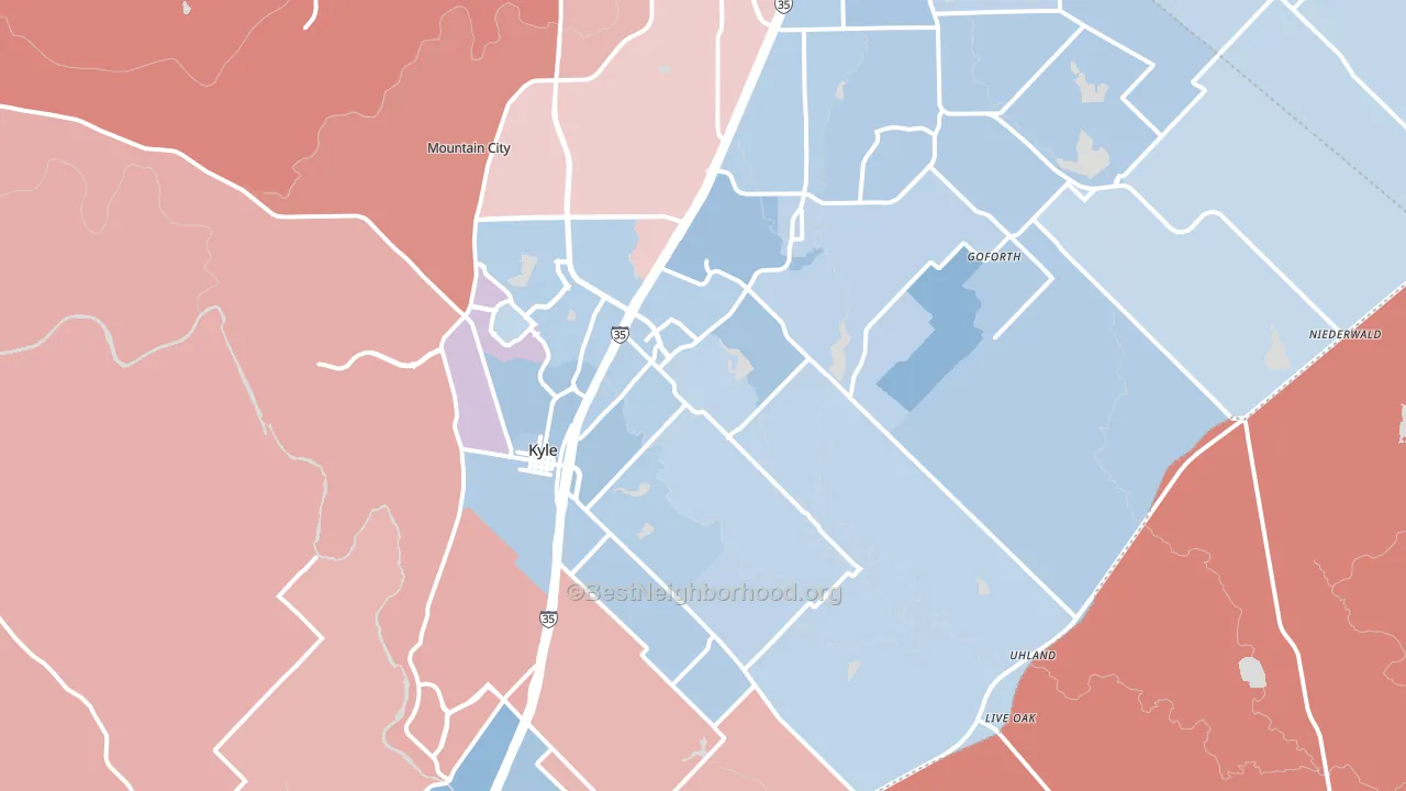 78640, TX block-group political-lean map