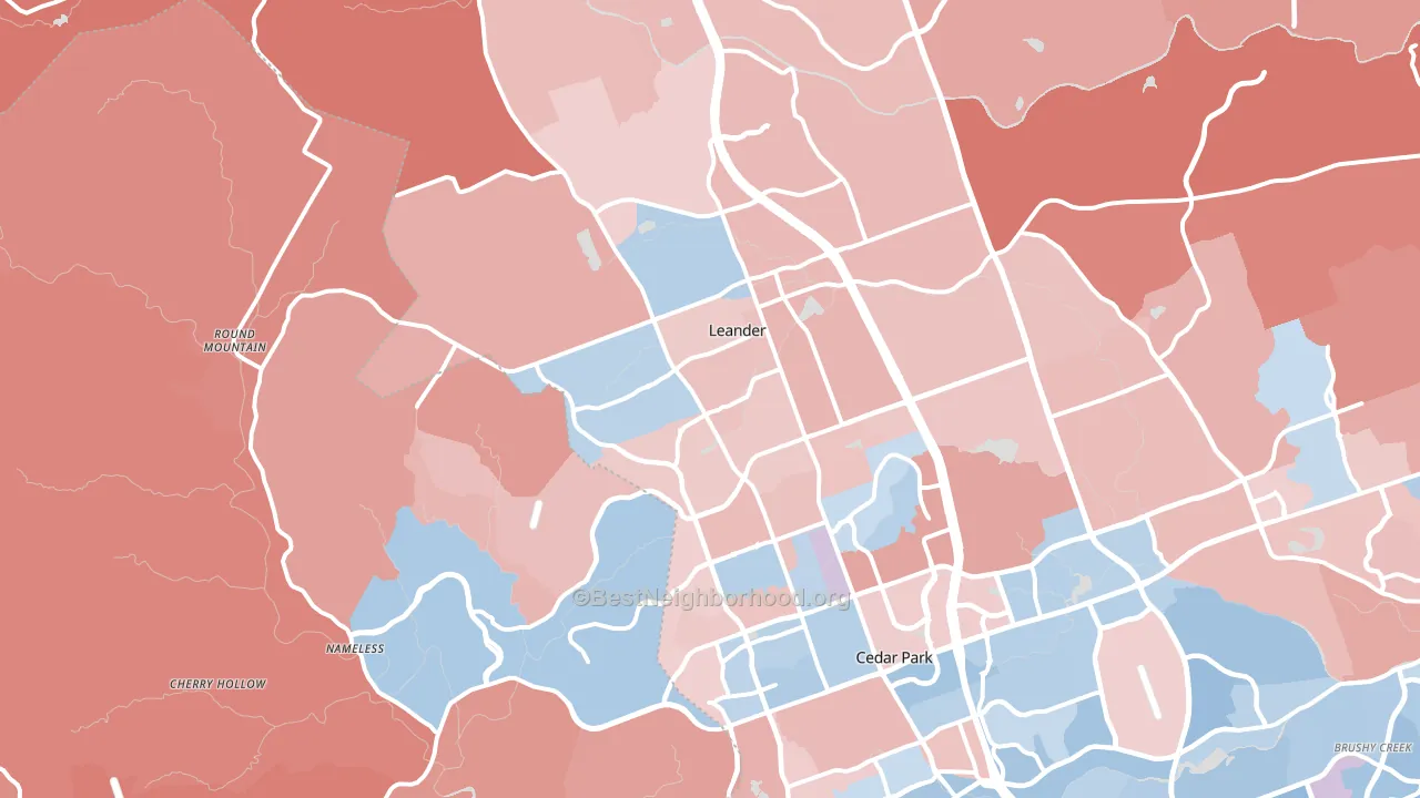 78641, TX block-group political-lean map