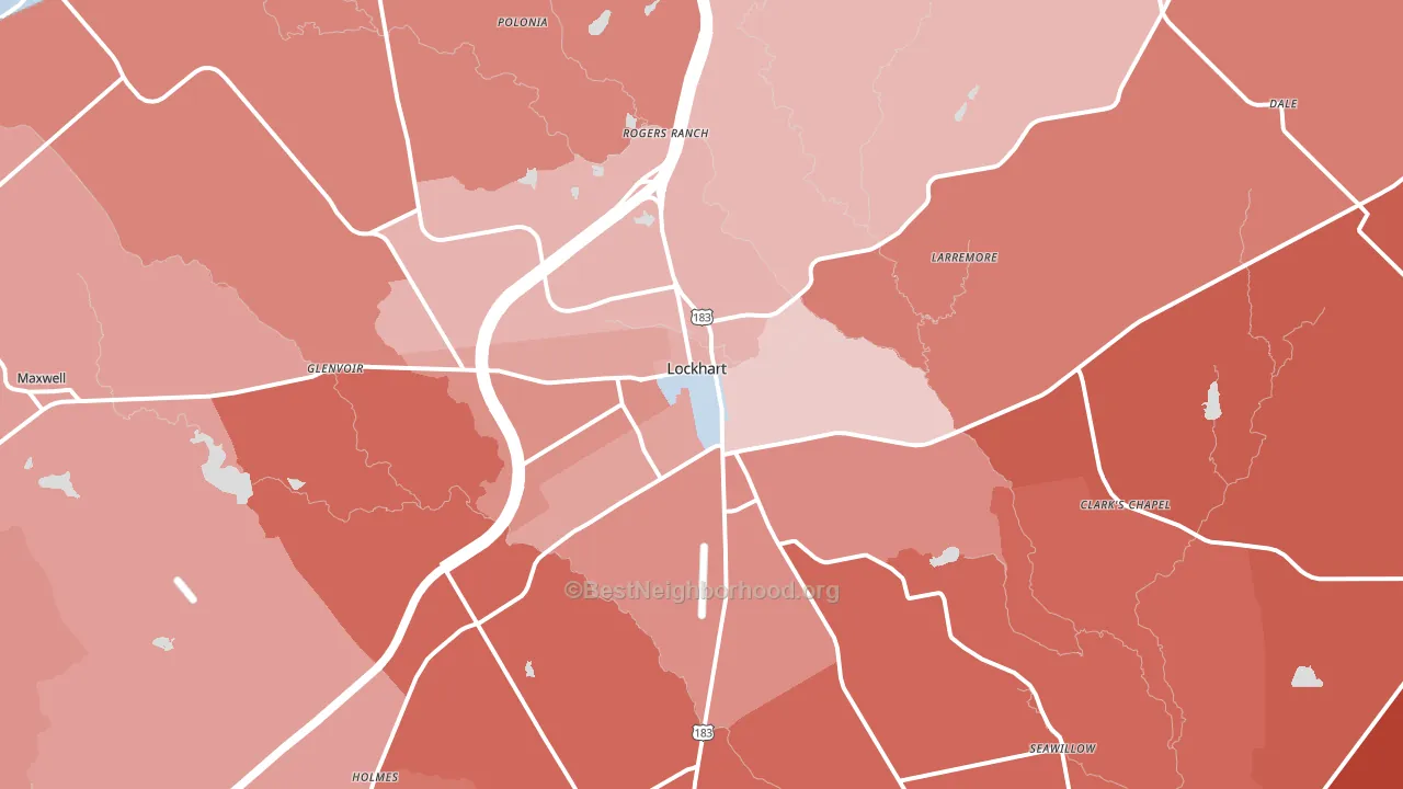 78644, TX block-group political-lean map