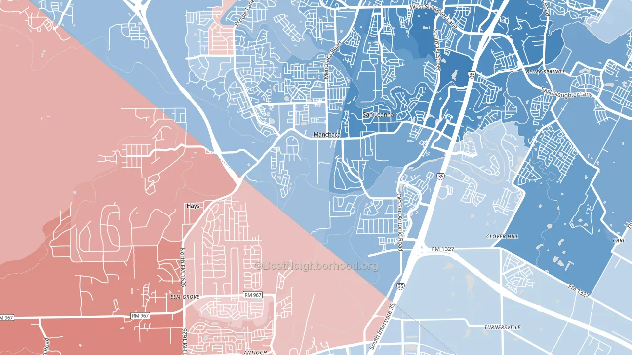 78652, TX block-group political-lean map