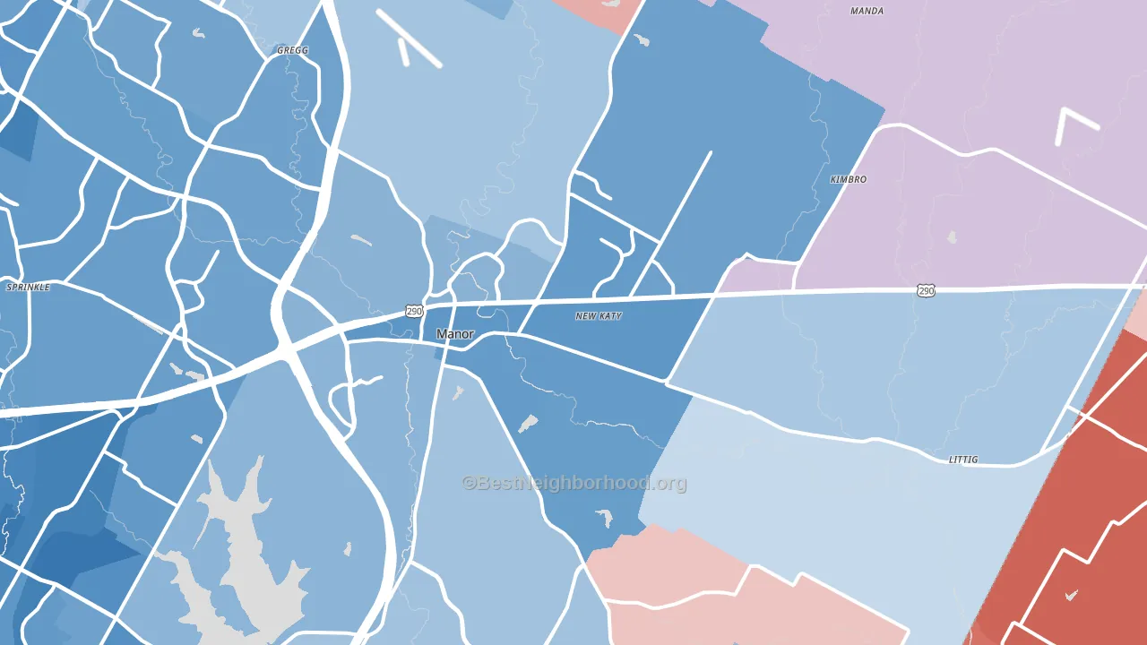 78653, TX block-group political-lean map