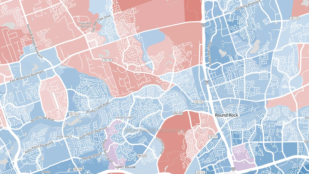 78681, TX block-group political-lean map